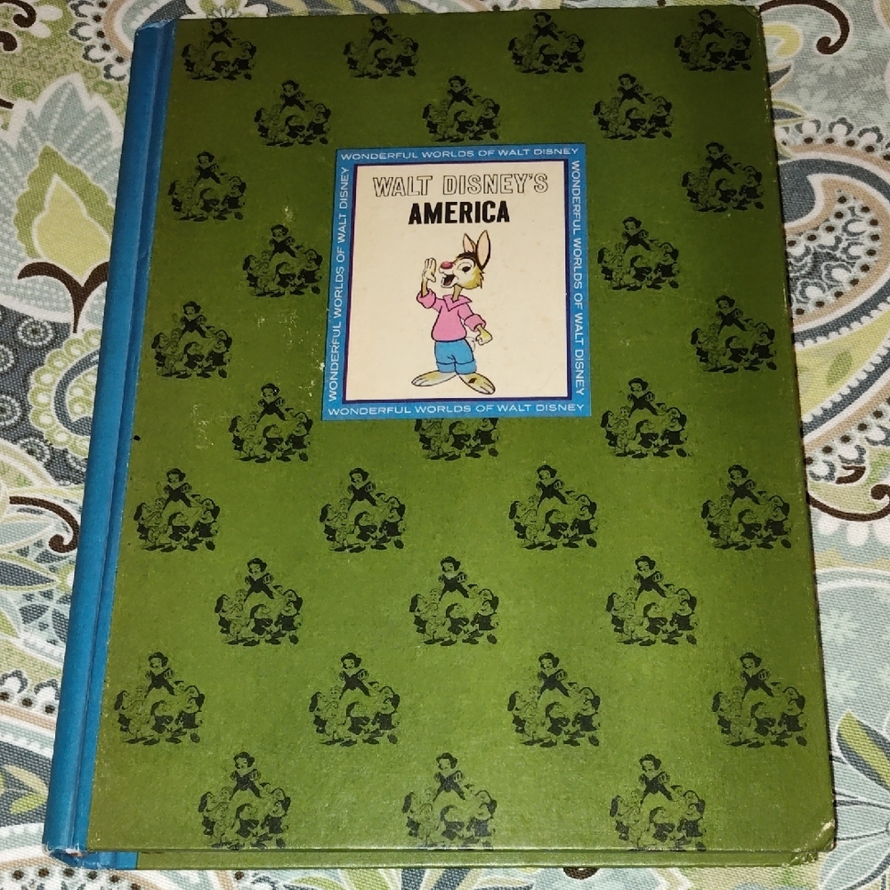 Walt Disney's America Green and Blue Big Coffee Table Book Nostalgia